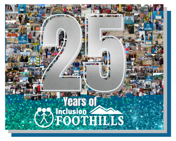 Collage of Inclusion Foothills moments over 25 years